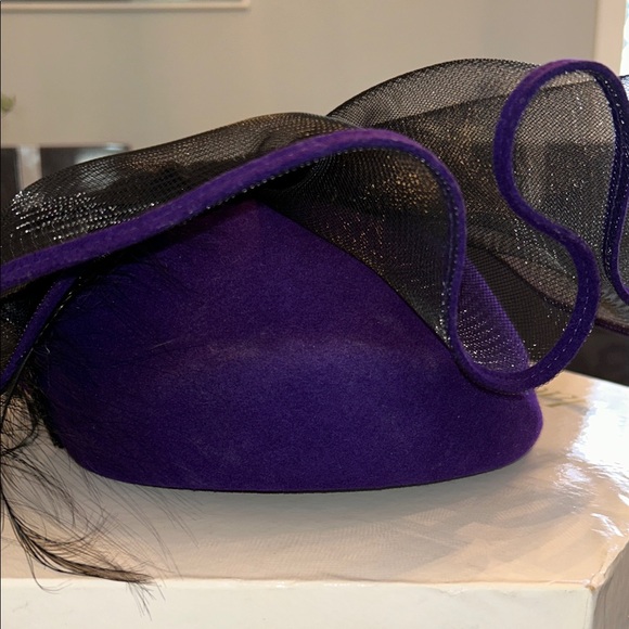 Bellini Black and Purple Women's Fascinator - Picture 3 of 8